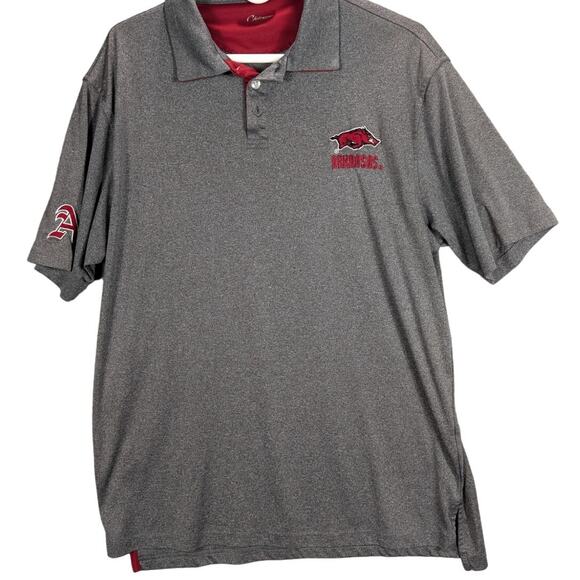 Razorbacks Shirt Mens Extra Large Gray University of Arkansas Polo Hogs Preppy - Picture 8 of 8